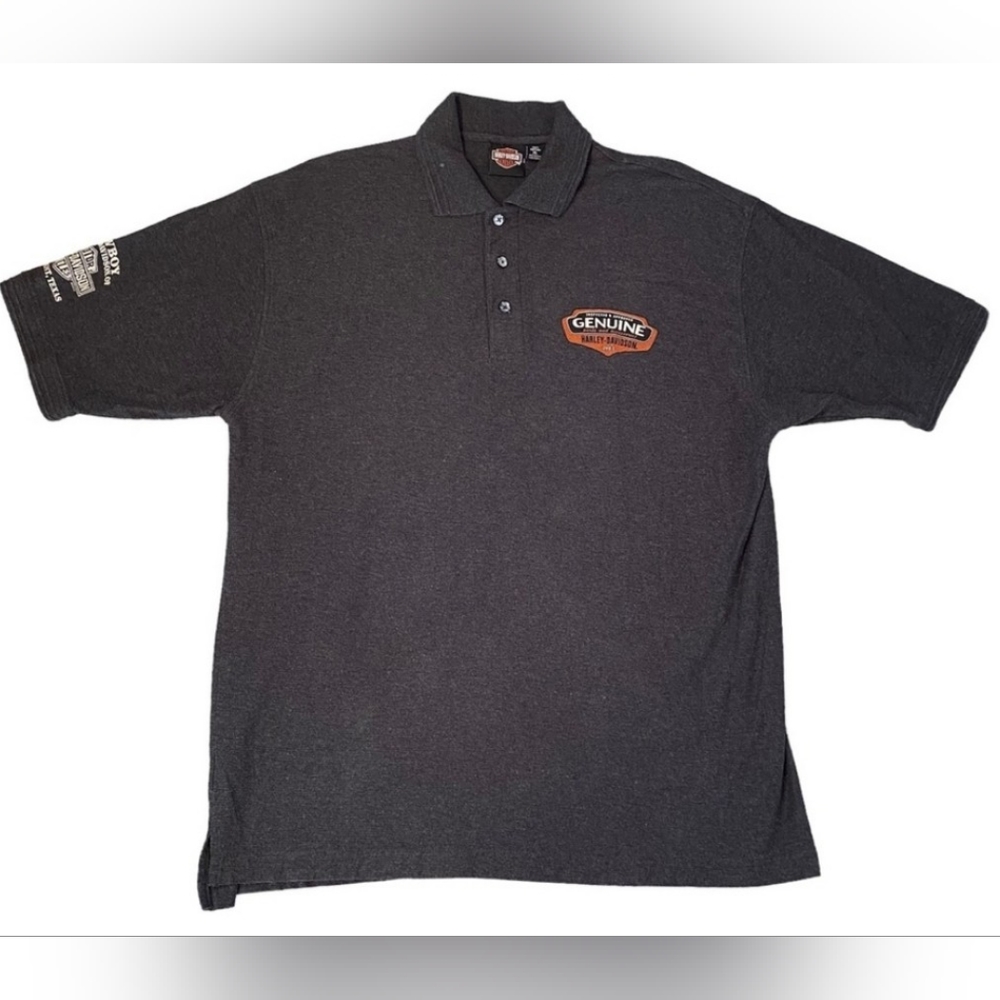 Harley-Davidson Men's Dark Gray Short Sleeve Polo Shirt XXL